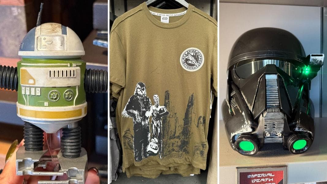 New Star Wars: Galaxy’s Edge Apparel, Clink Droid Toy, and Imperial Death Trooper Helmet at Disneyland