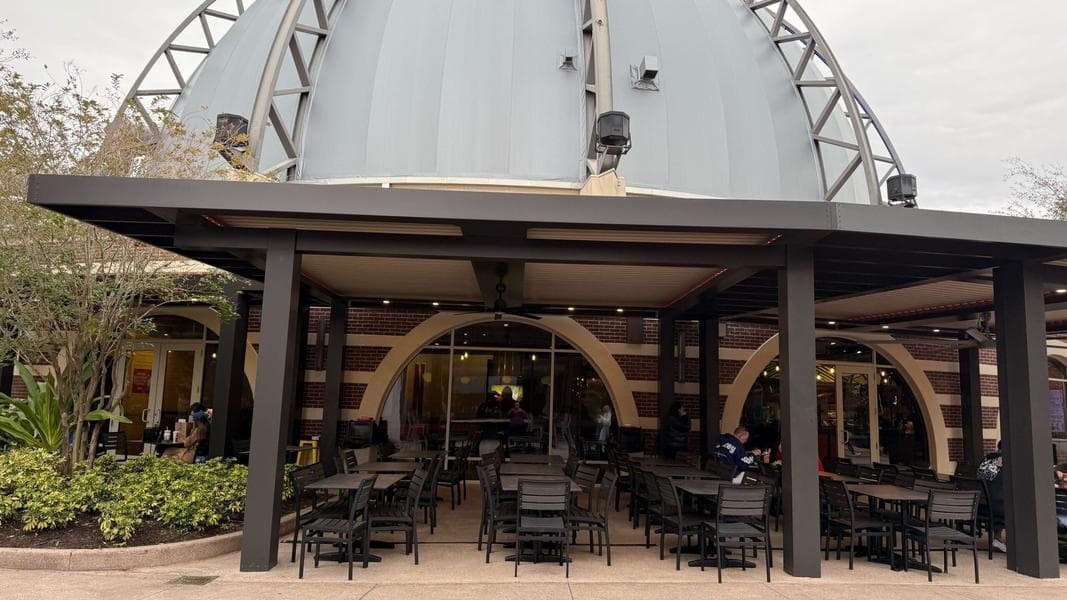 New Chicken Guy Shaded Outdoor Seating Complete at Disney Springs