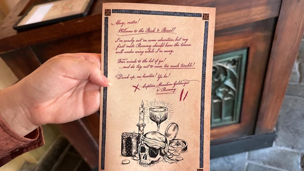 The Beak and Barrel at Magic Kingdom Replaces Leather Menus with Plastic