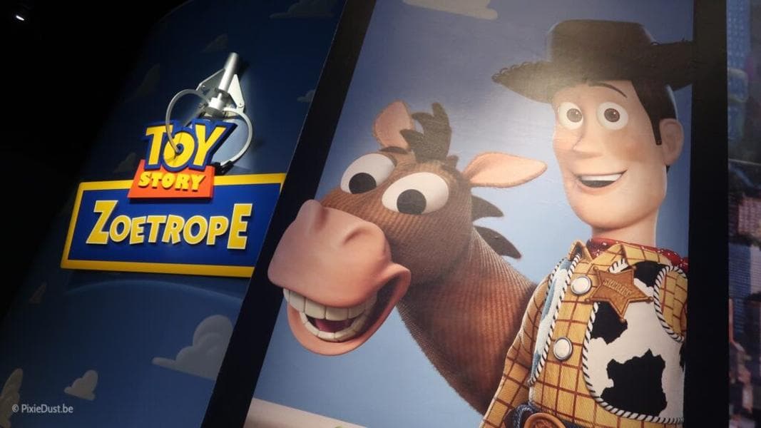 The Toy Story Zoetrope attraction has been removed from Animation Celebration.