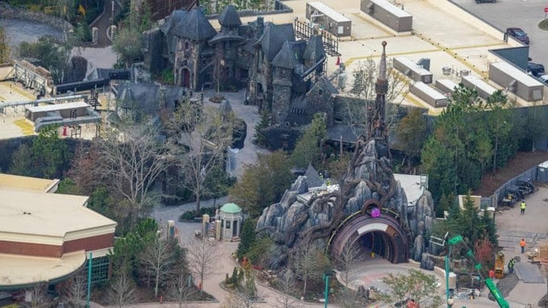 Burning Blades, Spinning Dragons, Nighttime Lights, and More During Epic Universe Construction Update