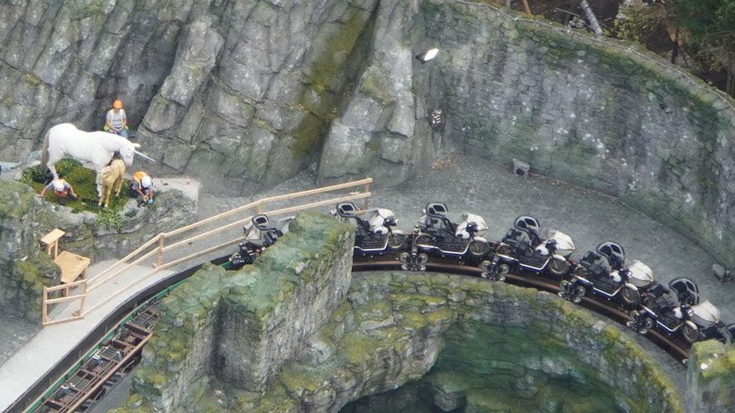 Photo Update: Hagrid’s Motorbike Roller Coaster opens in one month!