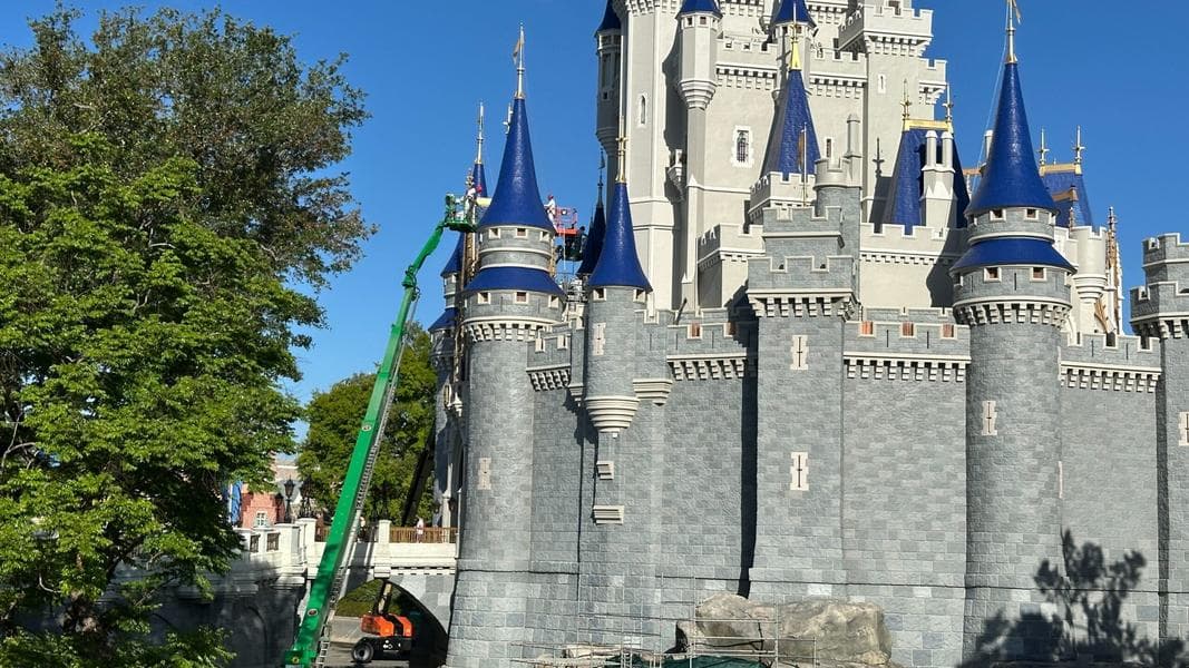 Construction Walls Removed From Cinderella Castle as Repainting Project Nears End
