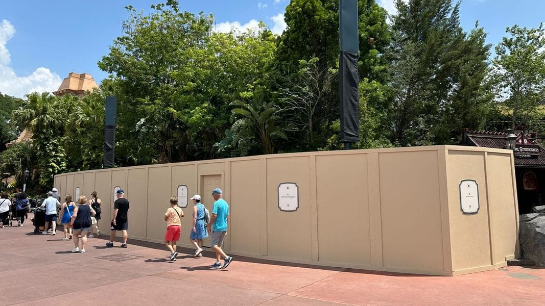 Construction Walls Go Up Between Mexico and Norway Pavilions in EPCOT