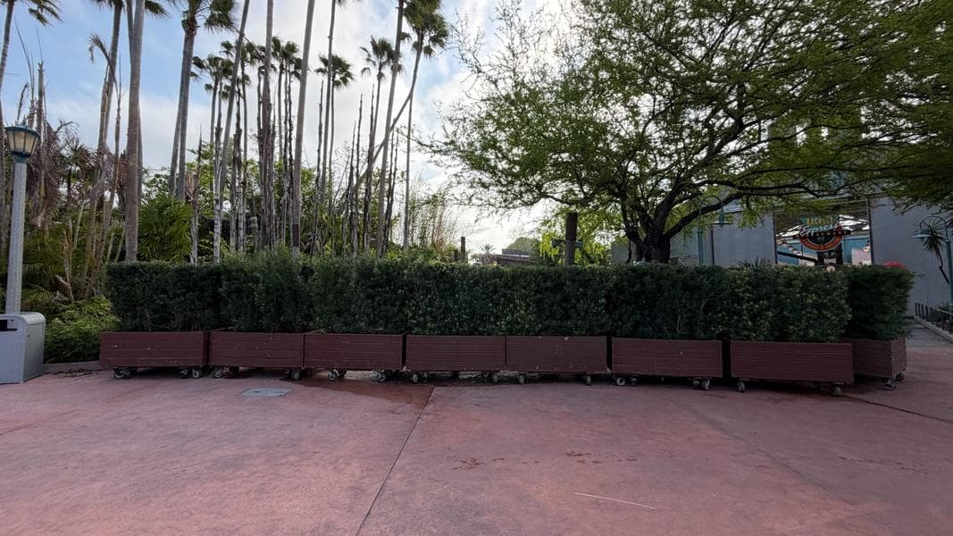 Changes Underway at Indiana Jones Epic Stunt Spectacular Exit, Elements Removed & Planters Installed