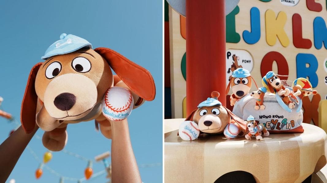 Baseball-Inspired Slinky Dog Merchandise at Hong Kong Disneyland