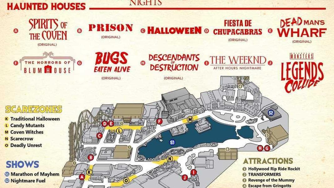 Final Halloween Horror Nights 31 Speculation Map Released for Universal Studios Florida
