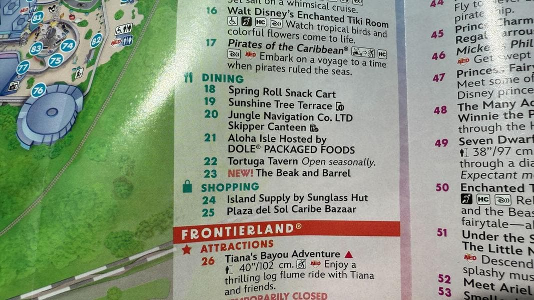 Tortuga Tavern Restaurant Removed From Magic Kingdom Park Map, May Be Closed Permanently