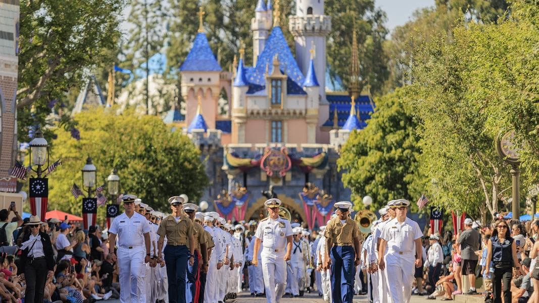 Sailors, Marines, and Coast Guardsmen Visit Disneyland, Military Flyover for Fleet Week