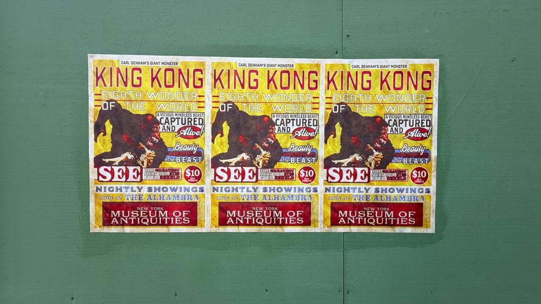 King Kong Posters Added to Rip Ride Rockit Construction Walls at Universal Studios Florida