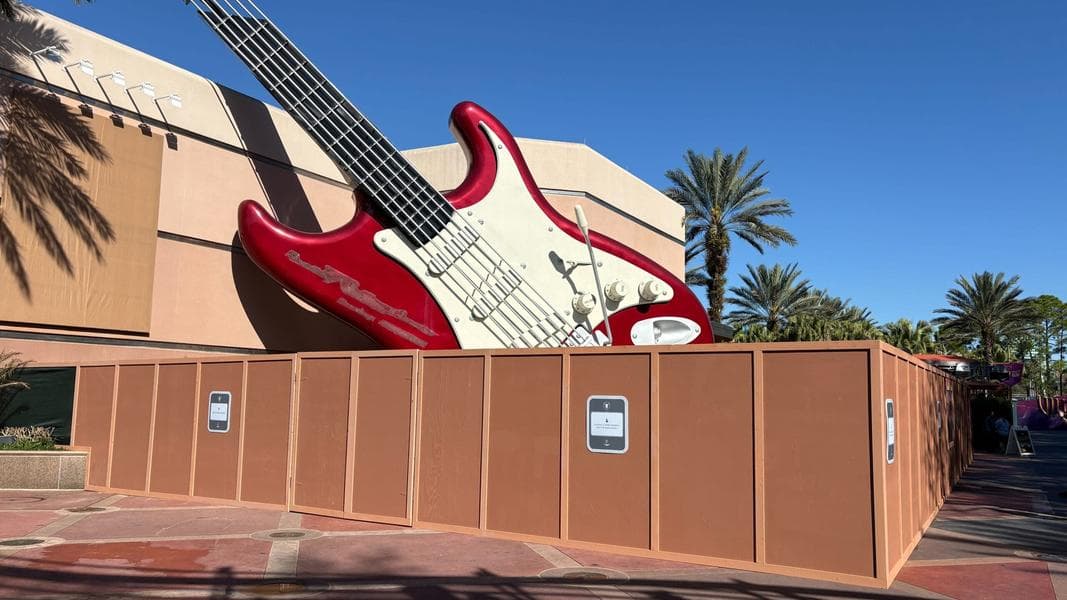 Aerosmith Already Erased from Rock ‘n’ Roller Coaster as Construction Walls Surround Iconic Guitar