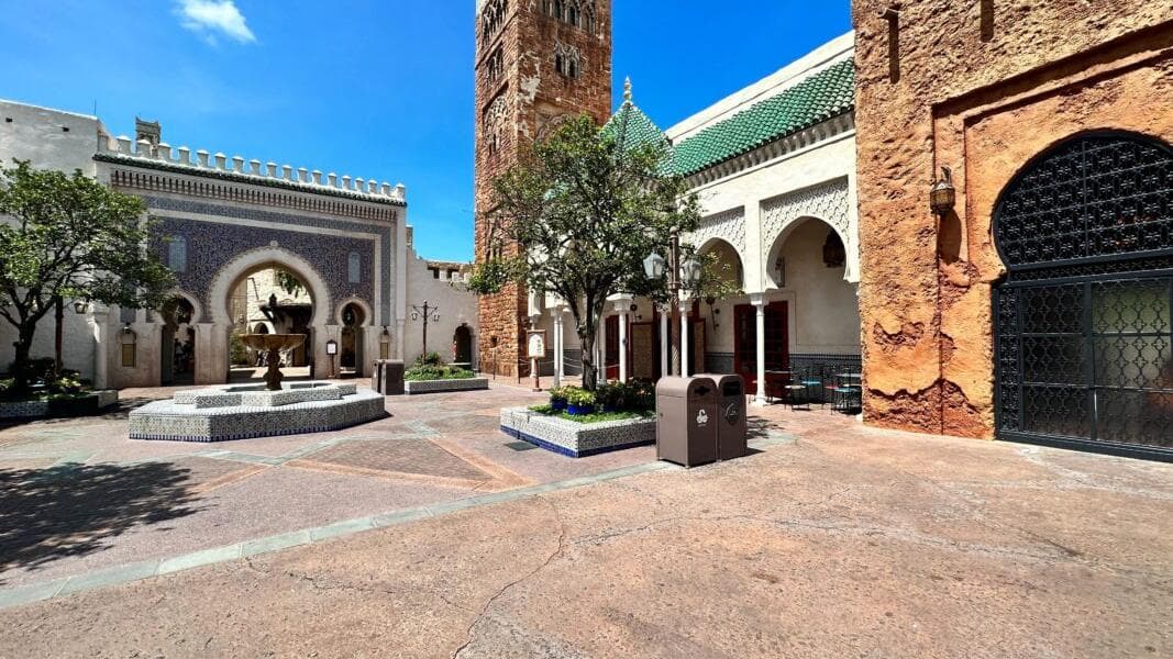 PHOTOS: Cherry Picker Relocated to Back of Morocco Pavilion During Construction at EPCOT