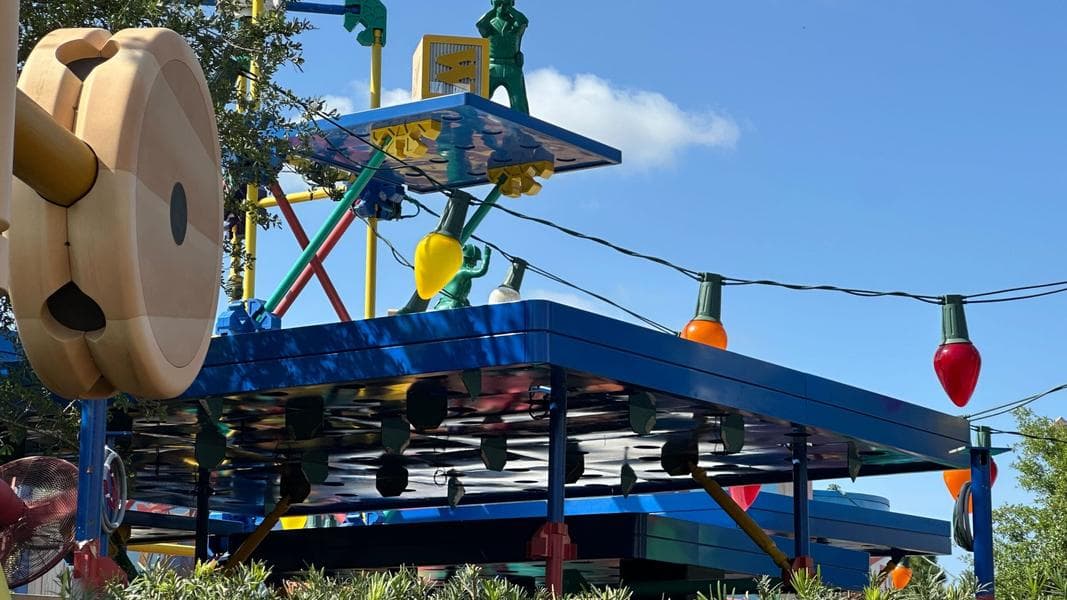 Scrim Removed and Additional Seating Areas Almost Complete Near Woody’s Lunch Box in Disney’s Hollywood Studios