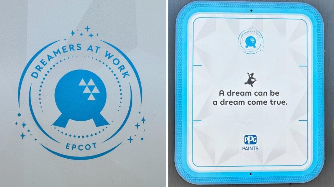 PHOTOS: New ‘Dreamers at Work’ Signage Lines Construction Walls at EPCOT