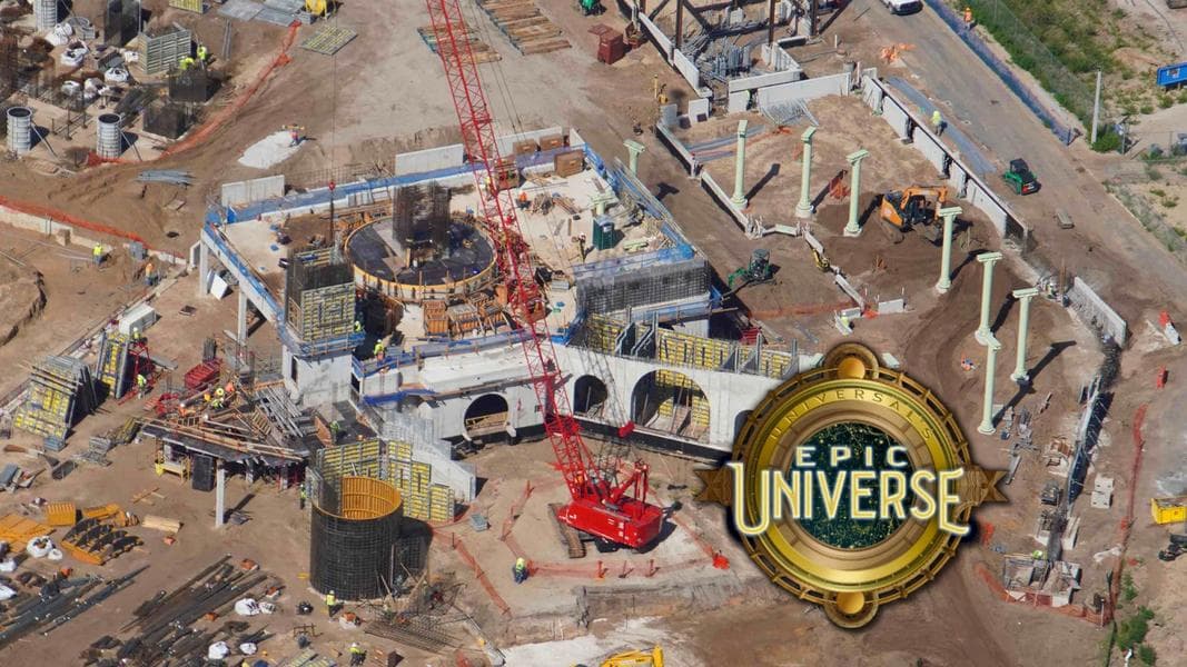Epic Universe Update: Track Supports Installed for Yoshi Ride and Footings for Hub Coaster