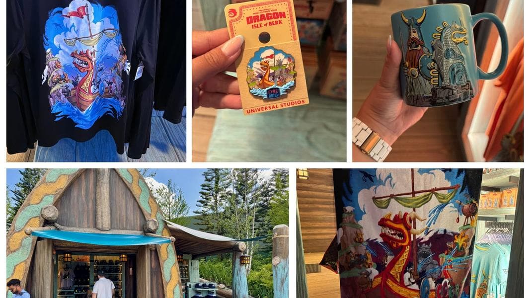 Not a Drill: Check out the Merch Kiosk Near Spit Fyre Grill Inside Isle of Berk at Epic Universe