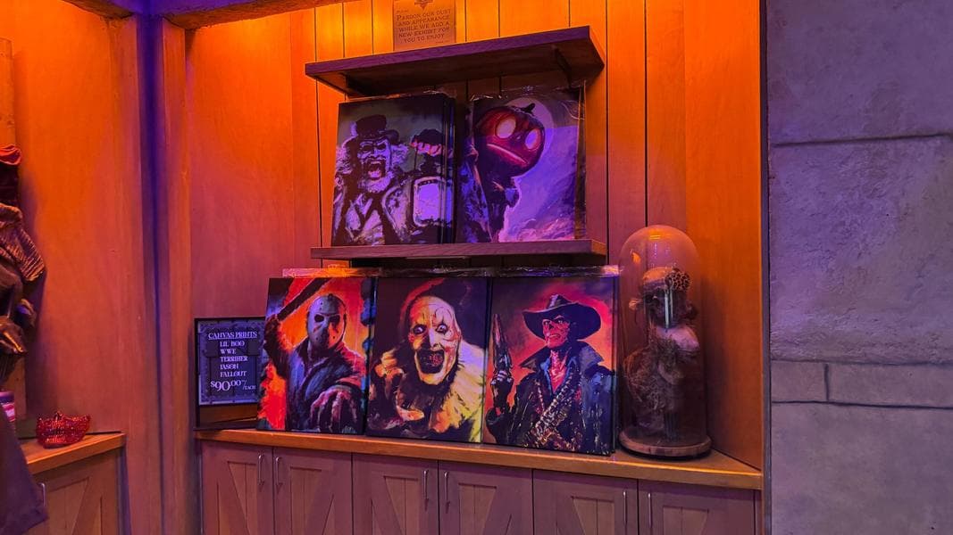 Halloween Horror Nights Canvas Prints Featuring Lil Boo, Art the Clown, and More at Universal Orlando