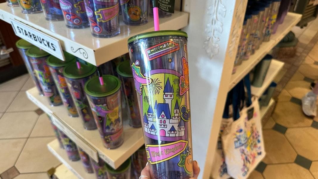 New Magic Kingdom Starbucks Tumbler with Mystery Pins Now Available