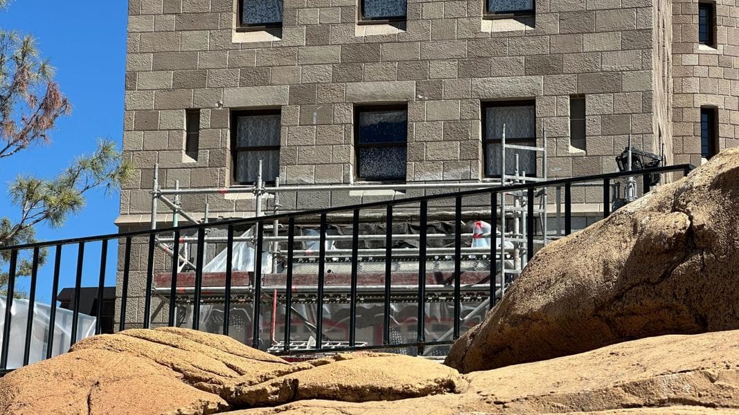 New Window Frames Installed During Mystery Canada Pavilion Construction Project