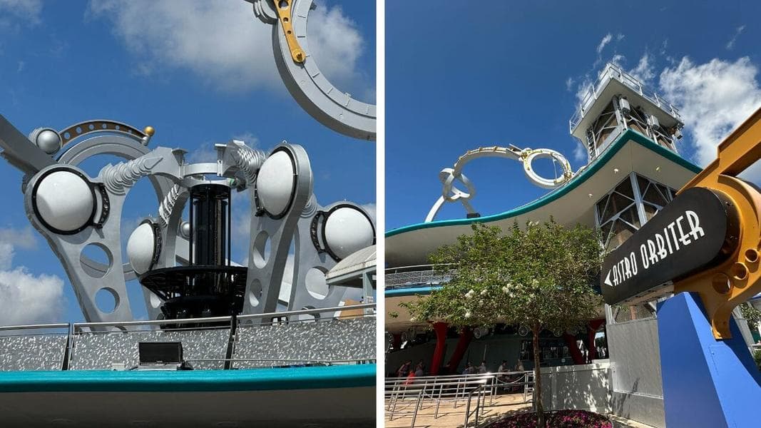 Astro Orbiter Reassembly Continues at Magic Kingdom, Metal Framework Returns