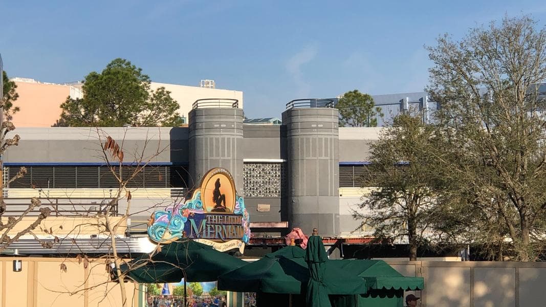 Wait Time Signs and Awning Removed at Former Star Wars Launch Bay in Animation Courtyard