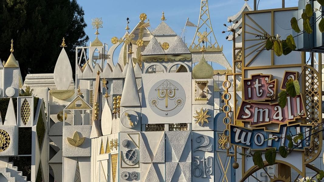 “it’s a small world” Clock Face Temporarily Replaced With Decal During Refurbishment at Disneyland