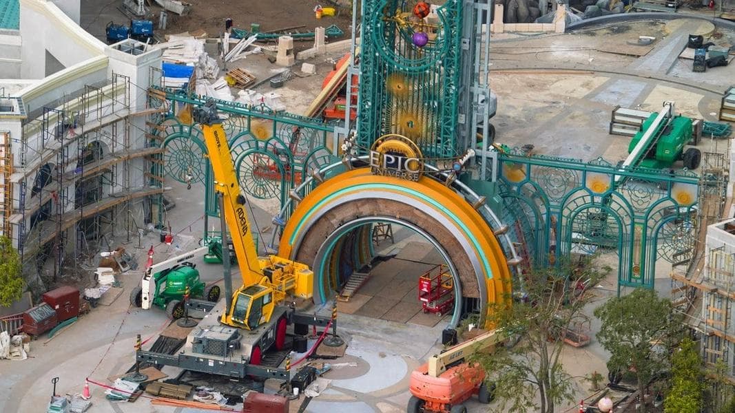 Dragons, Signs, Lights, and More Details Installed During Epic Universe Construction