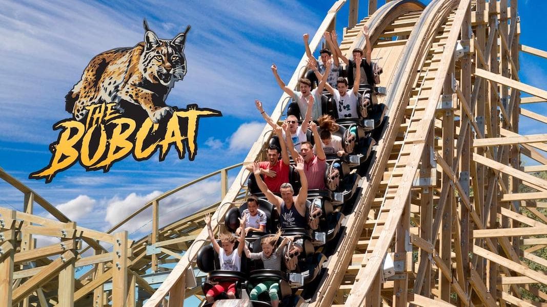 The Bobcat wooden roller coaster now open at Six Flags Great Escape