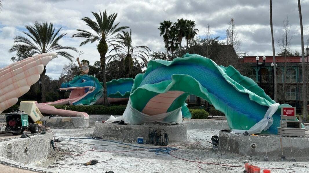 PHOTOS: Pool and Bar Under Refurbishment at Disney’s Port Orleans Resort — French Quarter