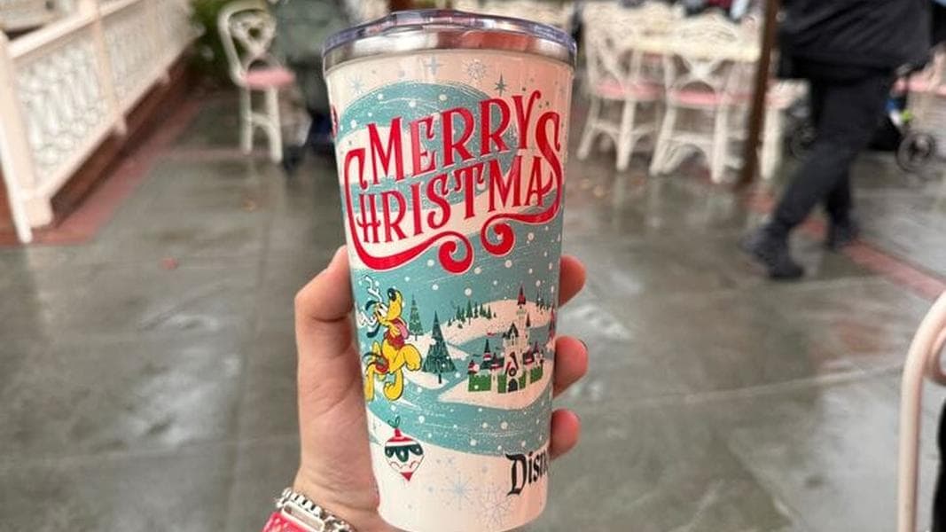 ‘Merry Christmas’ 2025 Holiday Stainless Steel Tumbler at Disneyland Resort