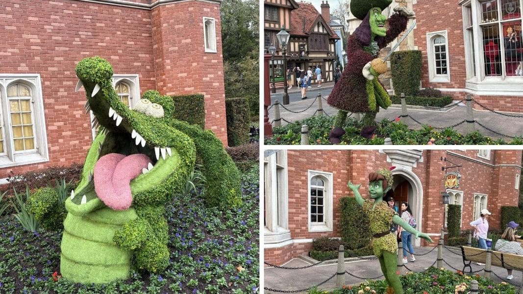 Peter Pan, Captain Hook, & More Topiaries Return Early for EPCOT Flower & Garden Festival 2026
