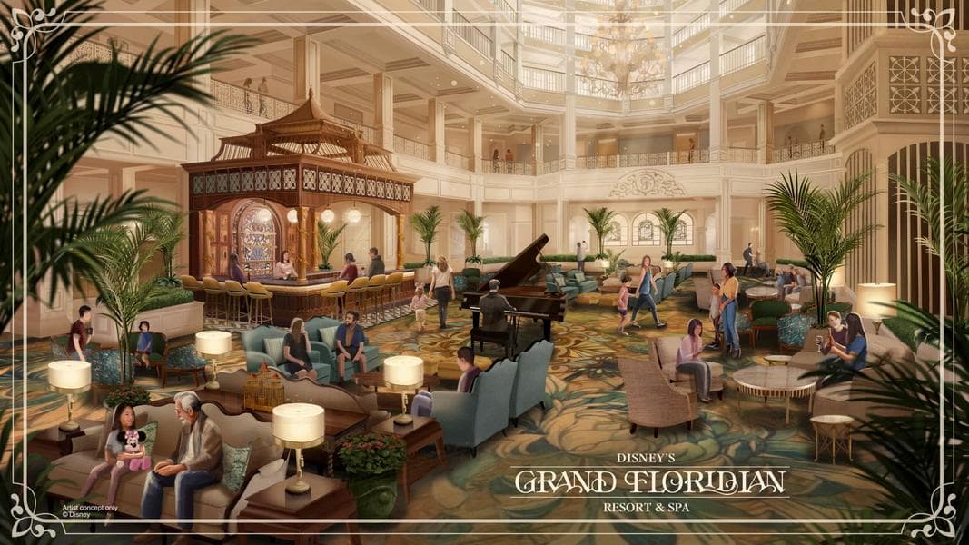 BREAKING: Concept Art Released for Disney’s Grand Floridian Lobby Renovation, New Lobby Bar Coming Soon