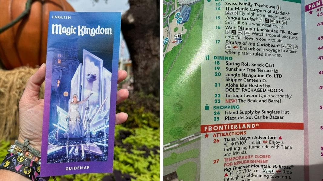 Updated Guidemap Including The Beak and Barrel Arrives at Magic Kingdom