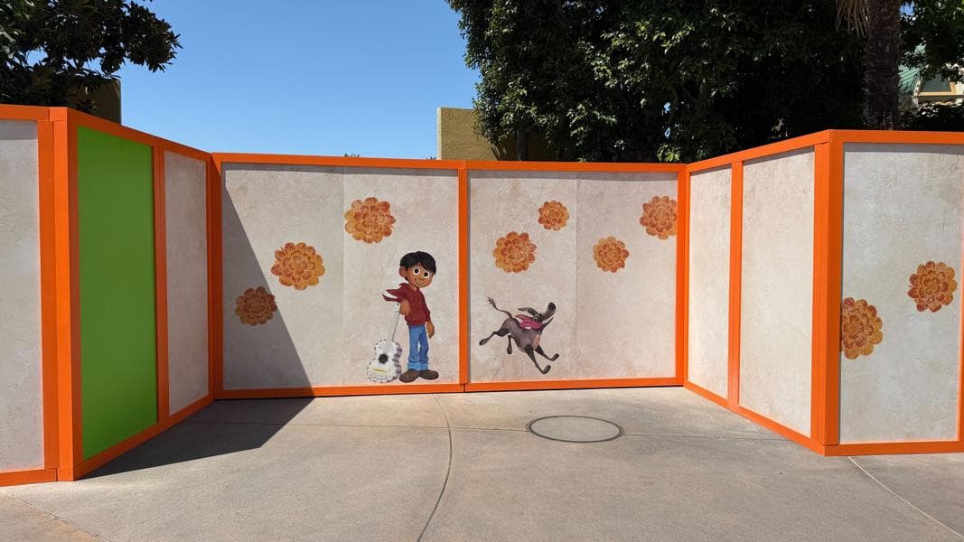 ‘Coco’ Ride Construction Walls Go Up in Disney California Adventure