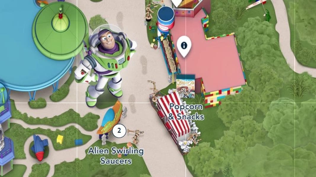 Toy Story Land Popcorn & Snacks Stand Added to My Disney Experience and Online Map at Hollywood Studios