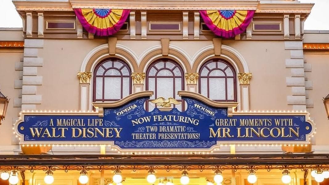 New Main Street Opera House Marquee Installed for ‘Walt Disney – A Magical Life’ at Disneyland