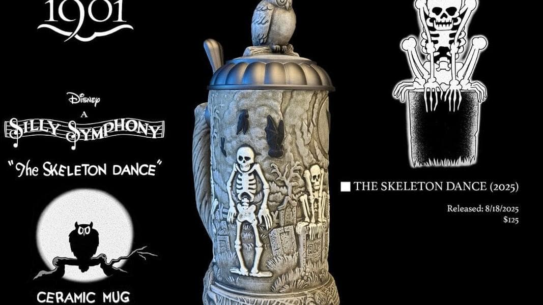 Skeleton Dance Mug Available at 1901 Lounge in Disney California Adventure