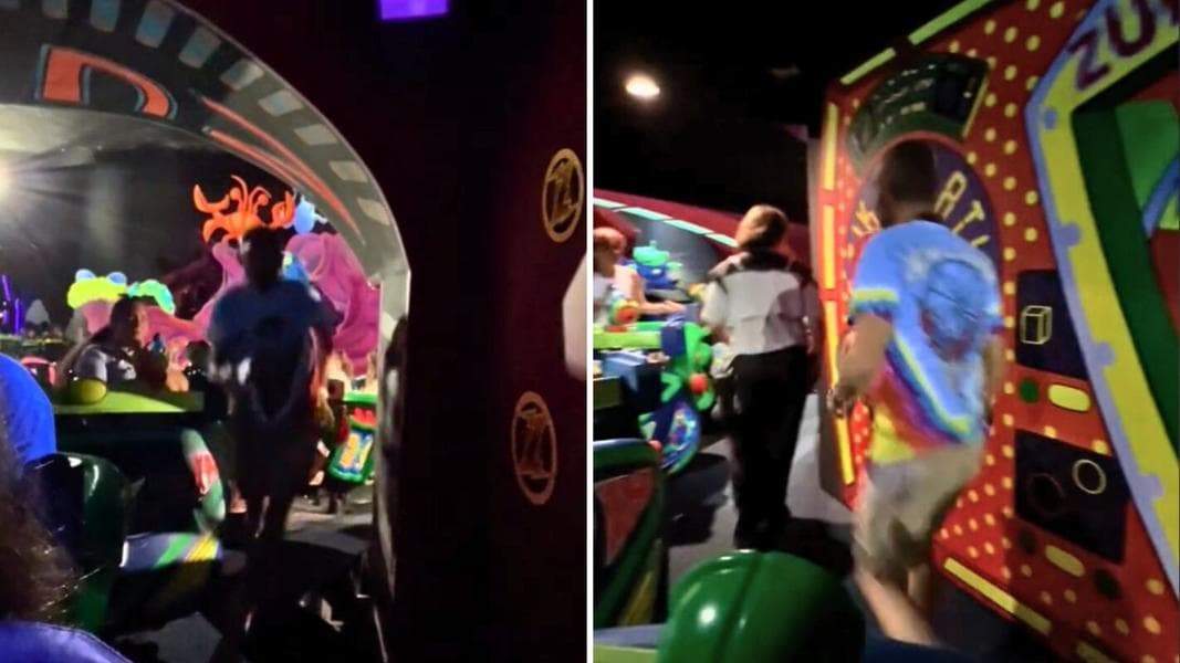 VIDEO: Guest Escorted Off Buzz Lightyear’s Space Ranger Spin After  Running Through Ride When it Stopped
