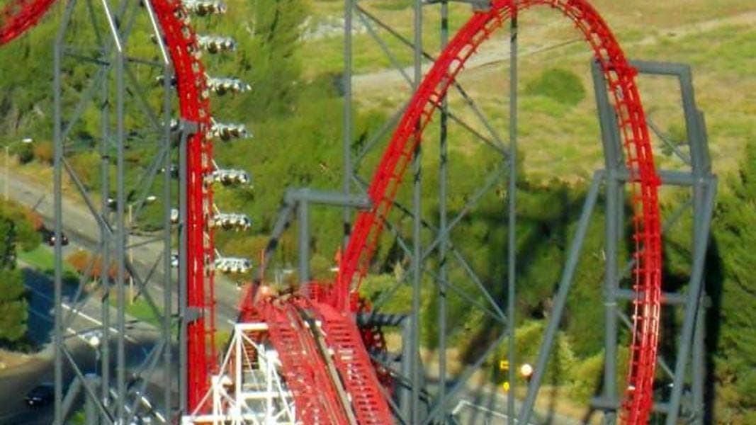 California 2010: Six Flags Magic Mountain from the air