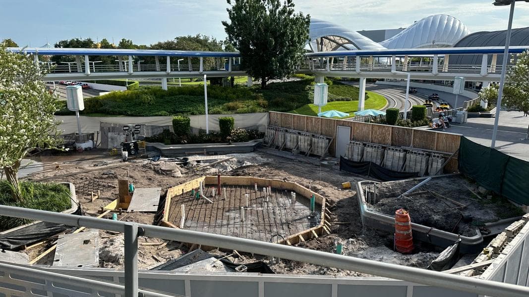 Foundation Outlined at Former Cool Ship Location in Magic Kingdom