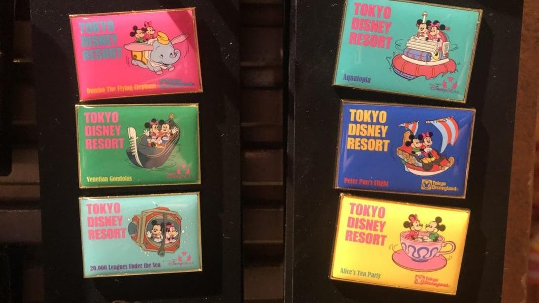 PHOTOS: New Retro Attraction Art Pin Sets Now Available at Tokyo Disney Resort