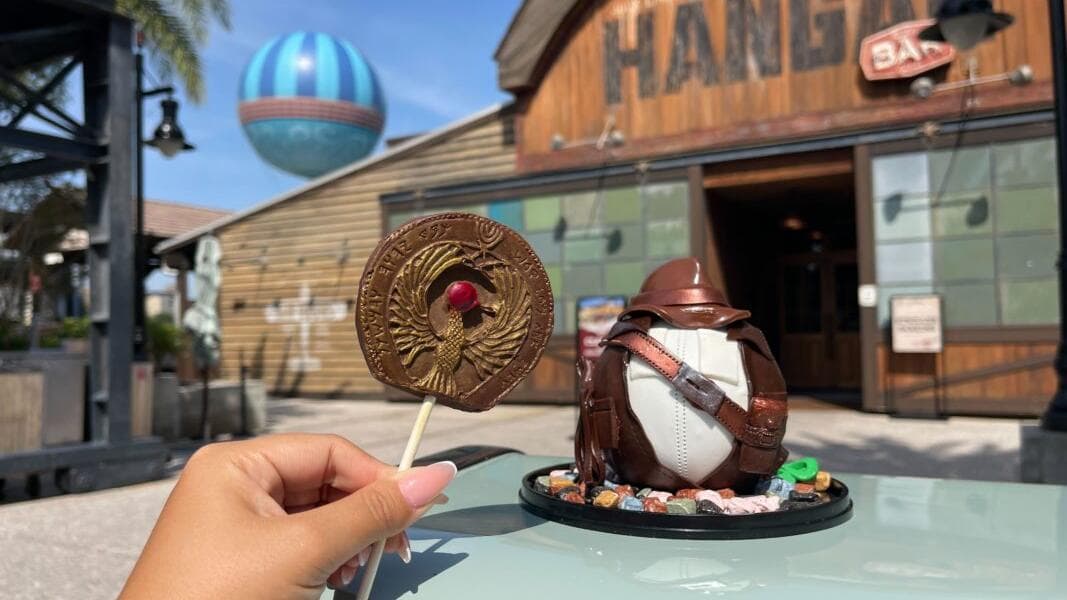 REVIEW: Behold the New Indiana Jones Piñata and Marion’s Medallion Chocolate Pop at The Ganachery in Disney Springs