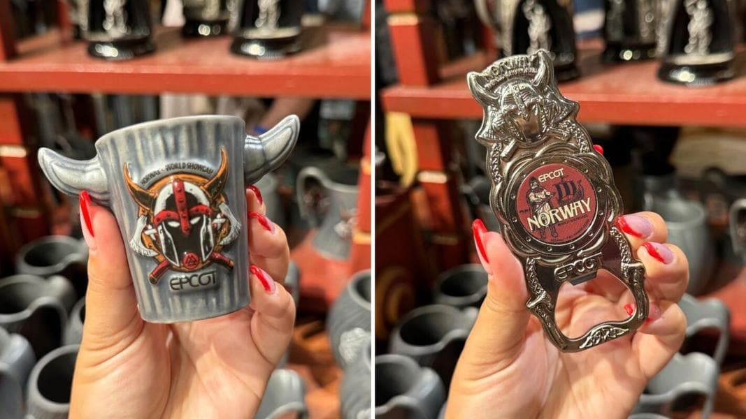 New Norway Pavilion Shot Glass and Magnetic Bottle Opener at EPCOT