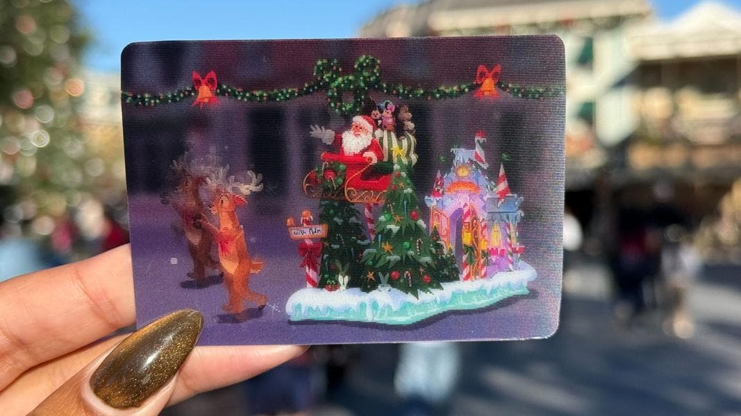 Final A Christmas Fantasy Parade Lenticular Card at Disneyland
