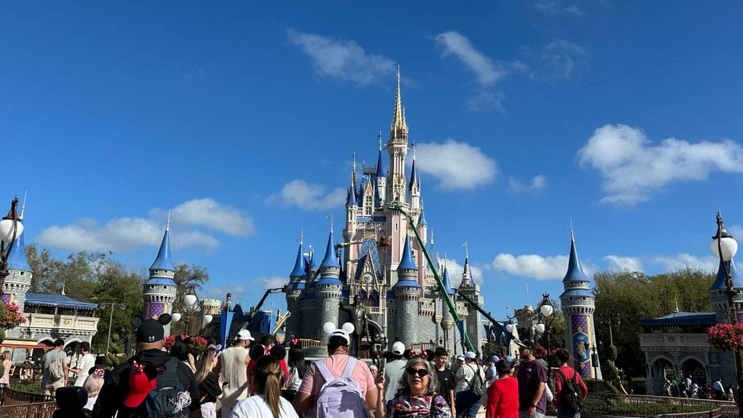 Cinderella Castle Painting Continues with Tallest Tower at Magic Kingdom