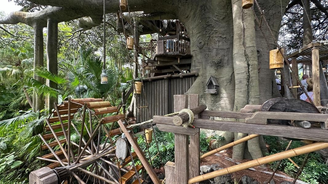 Water Wheel Fully Operational Again at Swiss Family Treehouse in Magic Kingdom