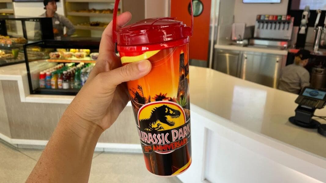 New ‘Jurassic Park’ Freestyle Mug with Lid Handle at Universal Orlando Resort