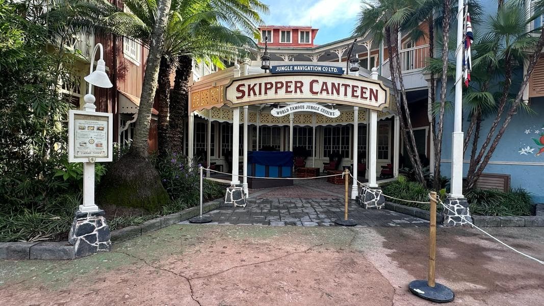 Adventureland Pavement Replacement Reaches to Skipper Canteen in Magic Kingdom