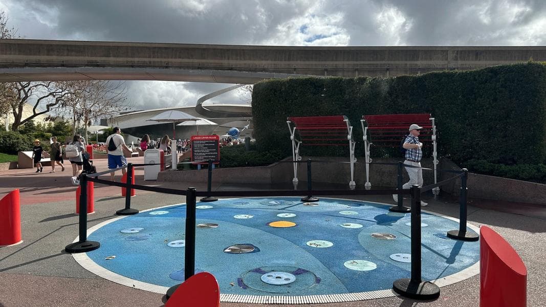 World Discovery Liquid Layer Splash Pad at EPCOT Closed