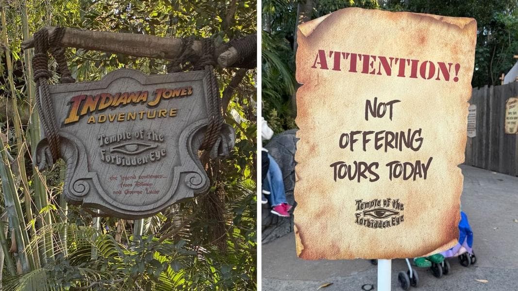 Indiana Jones Adventure Closed For Refurbishment at Disneyland Park